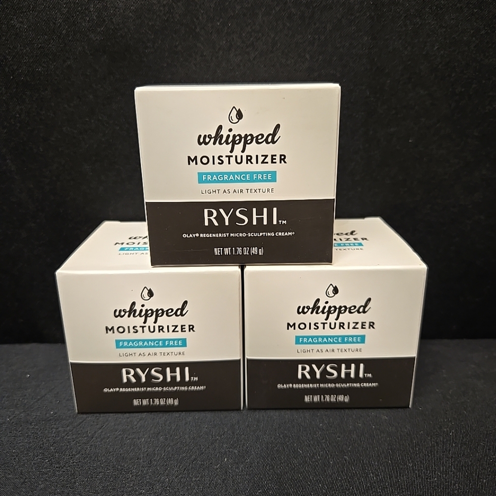 3pc Lot Ryshi Whipped Moisturizer Light as Air Fragrance Free 1.76oz Each
